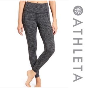 Athleta Black Grey Energy Power Up Leggings Size Medium